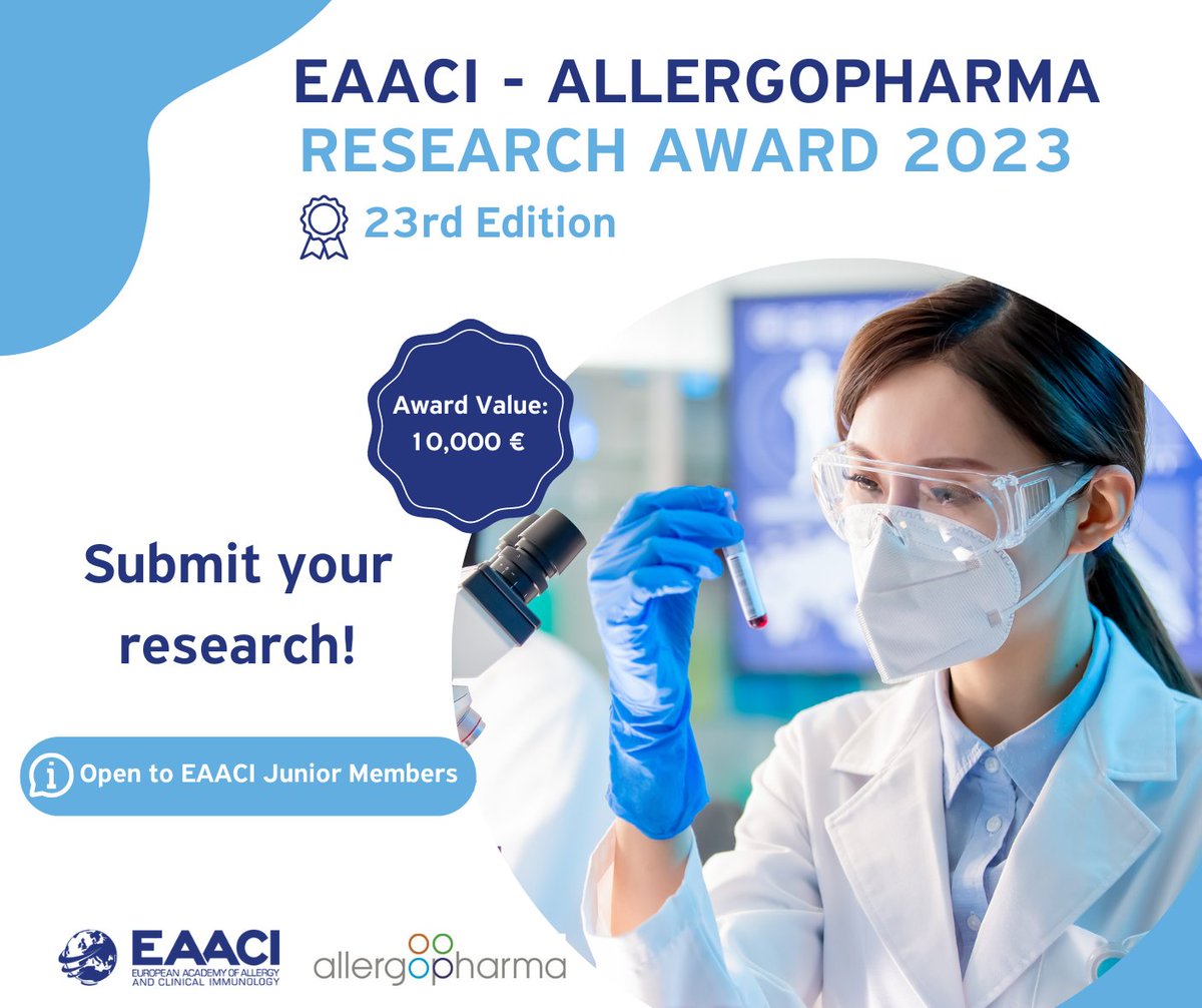 Now you can apply for the Allergopharma #Award until Nov 27!
We invite our vibrant  community of JM members to send their applications for this prestigious award.
➡️ow.ly/9wsm50LHmJo
