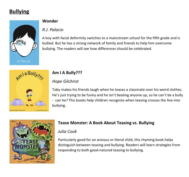 There is now a shortlist of recommended reads to support mental health and wellbeing on our school website 📚 Here are our top picks to help you discuss bullying with your child #antibullyingweek2022 #mentalhealth #wellbeing #recommendedreads <a href="/UCPrimary/">Usworth Colliery Pri</a> <a href="/UCPrimary_EYFS/">UCPrimary_EYFS</a>