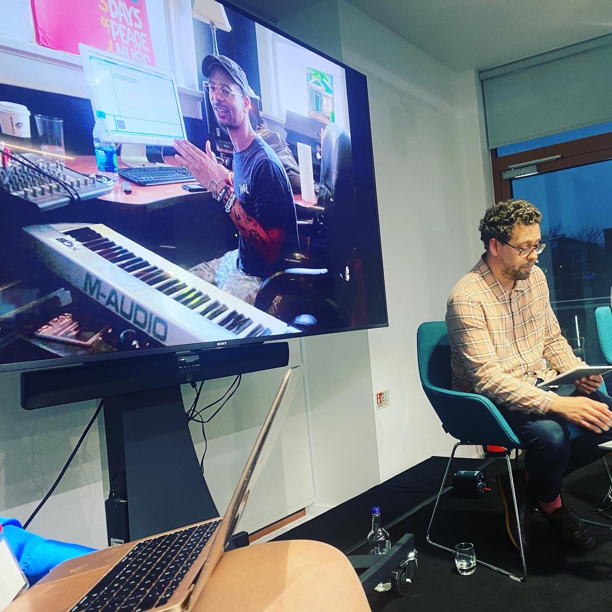 McrSchArt_ARG's tweet photo. Members of Art &amp; Performance Research Hub, @70revolutions (Open Music Archive) and @mdpinchbeck (@PerformanceMST) presented yesterday at Telling Stories @MusicStory22  @SODAmcr @mcrschart @MASSmcr. Part of panel exploring sonic archives and digital heritage feat. @industriesmcr. https://t.co/1QMtKCcLGA