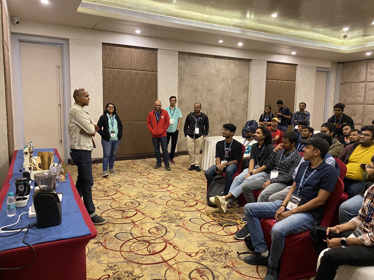 vjdhama's tweet image. #Coffee 101 session at #DevOpsDaysIN is jam packed!

#CoffeeOps #DevOps