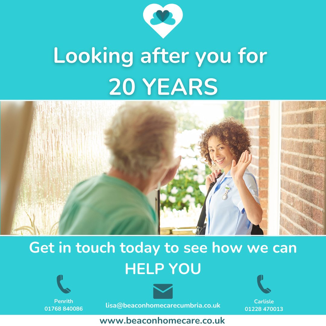 Beacon Homecare – Looking after you for 20 YEARS! 💙

We provide specialised homecare in Cumbria in the following areas:

📍Carlisle
📍Eden Valley
📍Penrith

🌐bit.ly/beaconhomecare

#cumbriacare #penrithcare #edenvalleycare #carlislecare #homecare #caregiving #seniorcare #care