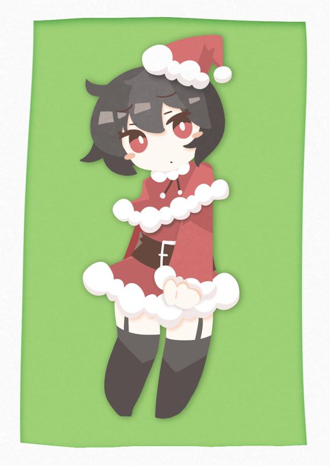 (お題箱)サンタ風ワンピースを着てみたけど思った以上にスカートが短くてちょっと困ってる立羽ちゃんを是非 