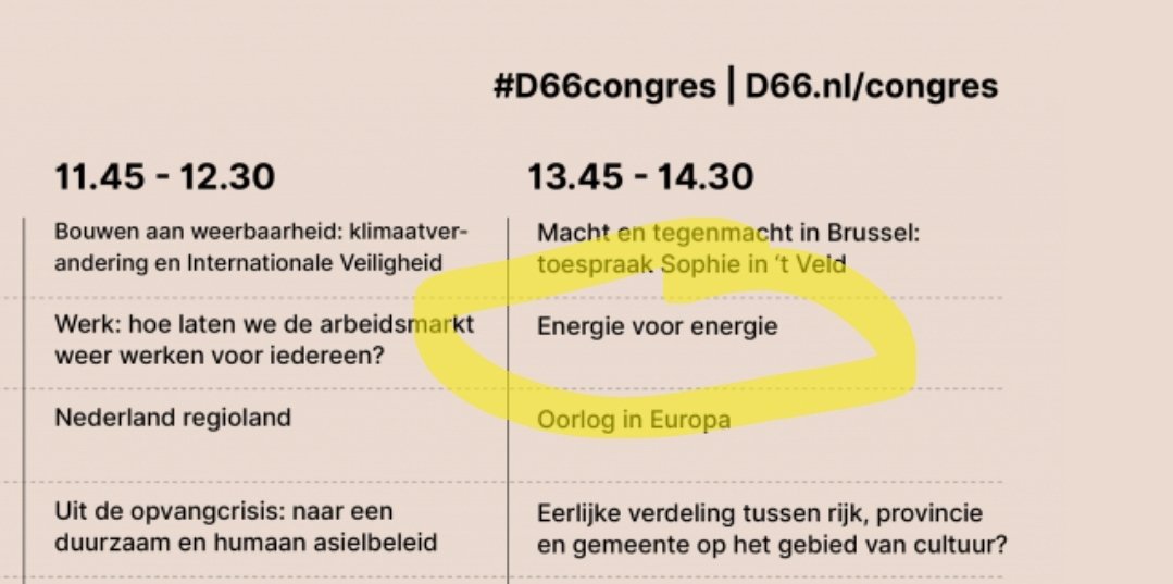 Kom op het #D66congres naar onze subsessie 'Energie voor energie': 3 energiedilemma's voor het bedrijfsleven (aanvang 13:45). Met verschillende ondernemers, <a href="/RaoulBoucke/">Raoul Boucke</a> en @StasMijnbouw. Tot dan!