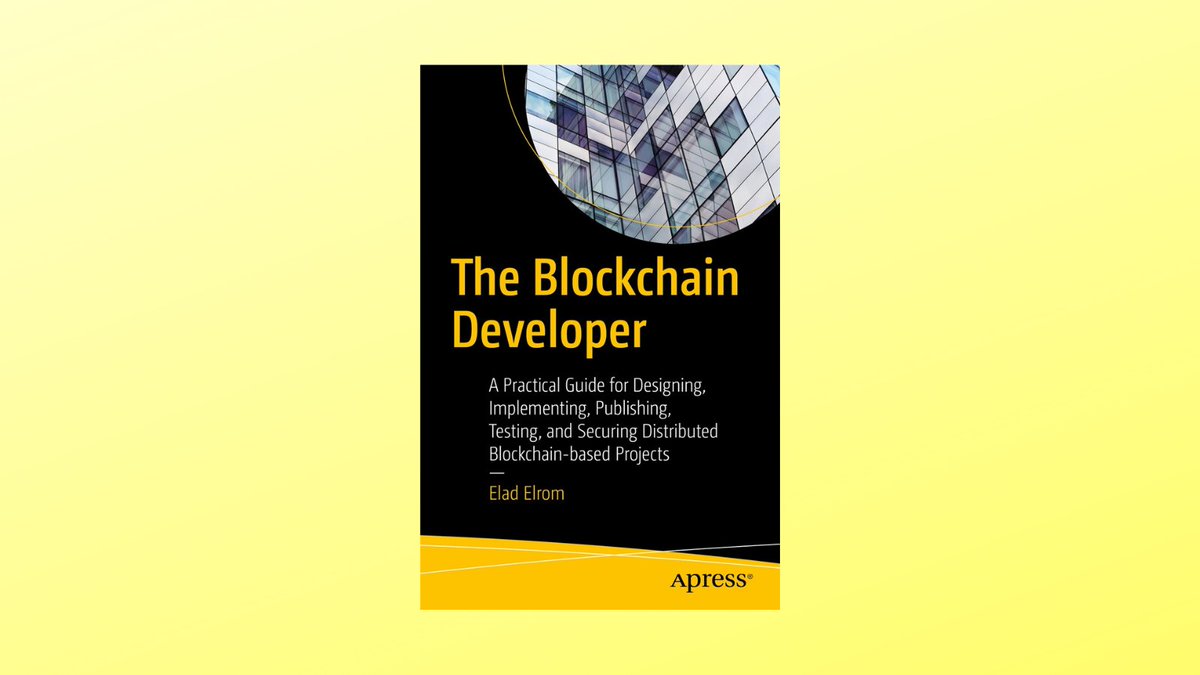 6. The Blockchain Developer, by Elad Elrom ( <a href="/EliEladElrom/">Eli Elad Elrom</a> )

Subject: Blockchain Development

Talks about:
- Complete guide to blockchain development, design, publishing, and testing.
- Making blockchain projects using Bitcoin, #Ethereum, #NEO, #EOS and #Hyperledger.