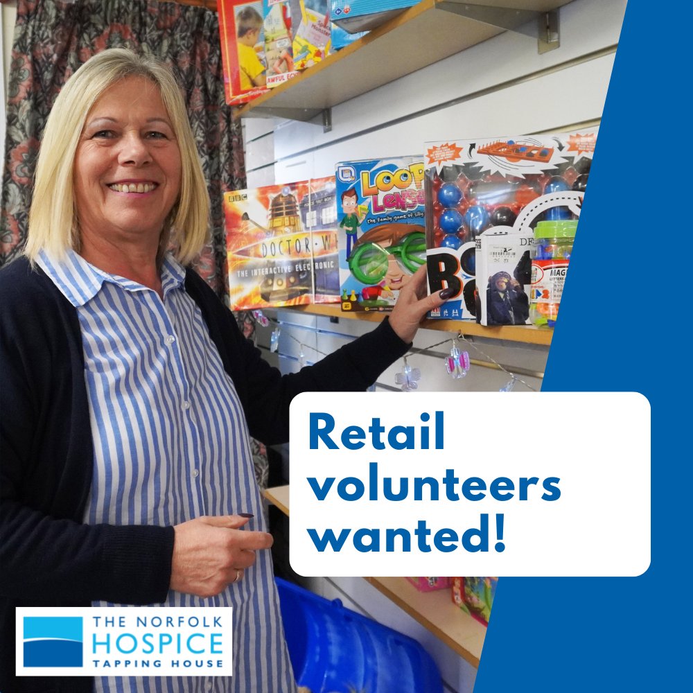 Could you make a difference to The Norfolk Hospice?

We are always looking for retail volunteers to join our amazing team and we could have the perfect role for you!

More info: bit.ly/2R0qi61