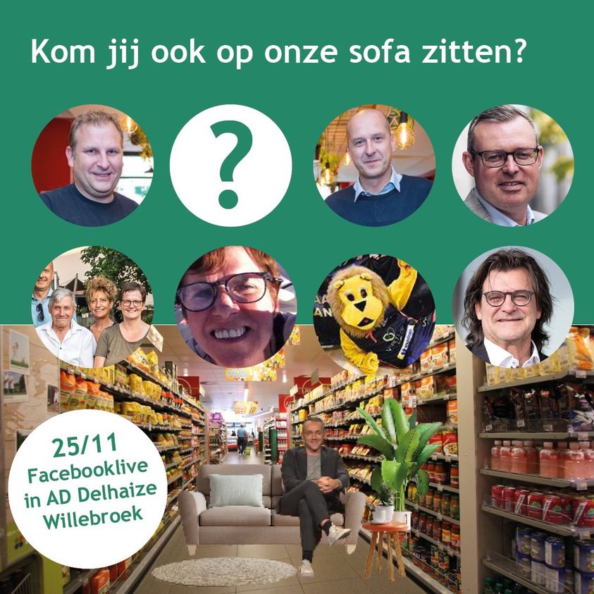 Vrijdag 25 nov plaatsen we een sofa in een #buurtsuper en nodigen we klanten en andere prominente gasten uit om te getuigen over de maatschappelijke meerwaarde van hun buurtsuper

#samenbouwenaaneensuperbuurt