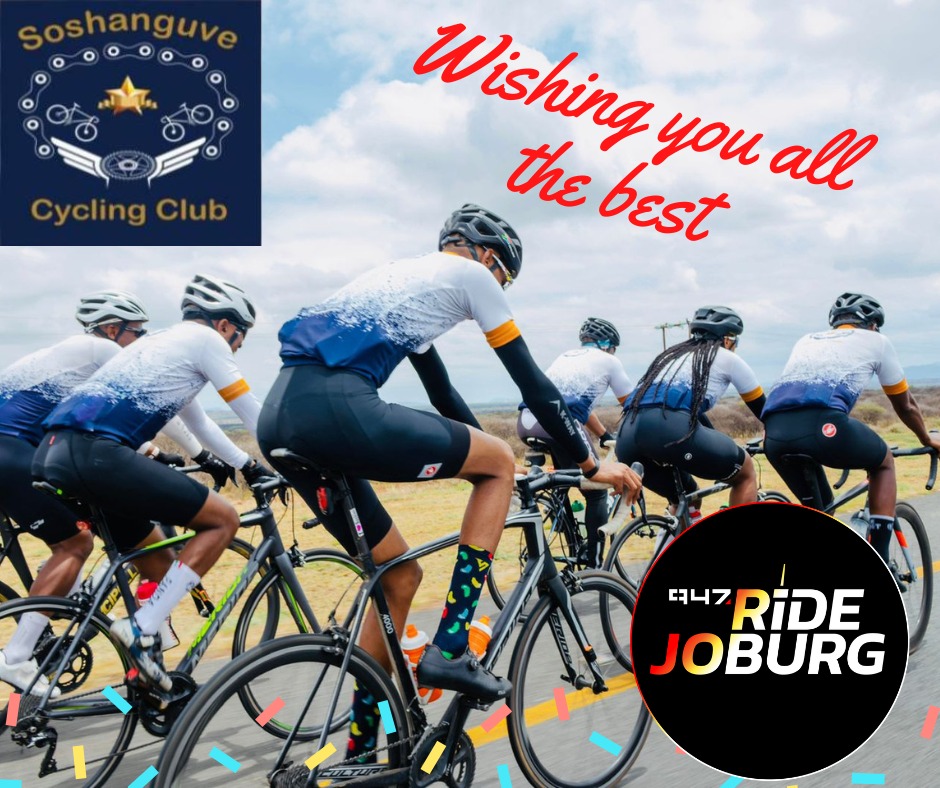 To everyone partaking in the #947RideJoburg tomorrow, may the cycling gods be good to you all. Best wishes from us all at the Soshanguve CyclingClub. Good luck and Godspeed🚴🏾‍♂️🚴‍♀️🚴🏾‍♂️🚴‍♀️🚴🏾‍♂️🚴‍♀️🚴🏾‍♂️
#947RideJoburg
#oebonabjang
#SCC
#VirginActive947RideJoburg
<a href="/Cycling_SCC/">Soshanguve Cycling Club</a>