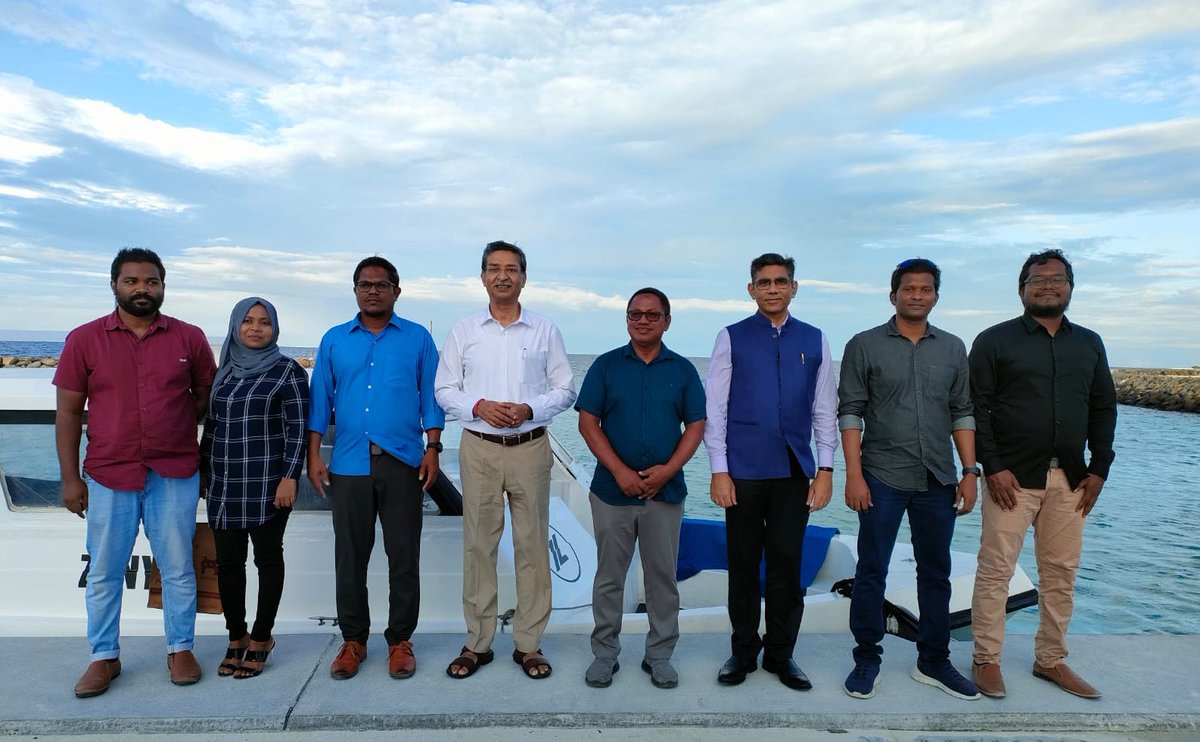 HCIMaldives's tweet photo. A delegation from @NCGG_GoI led by DG Bharat Lal @Vidurji is visiting Maldives to review coop. with  @cscmaldives under a 2019 MoU signed during State visit of PM @narendramodi. 

Over 530 Maldivian civil servants have undergone training under the bilateral arrangement. 1/3 https://t.co/tmGXibK5GP