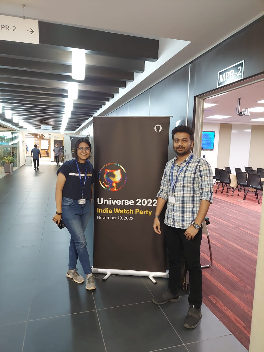 MisraYashasvi's tweet image. Attended the GitHub Universe India Watch Party today at Microsoft Research Center Bangalore! It was a great experience learning so much from engineers at GitHub India. I got the chance to talk about my #OpenSource journey and share my experience :)
#GitHubUniverse2022
