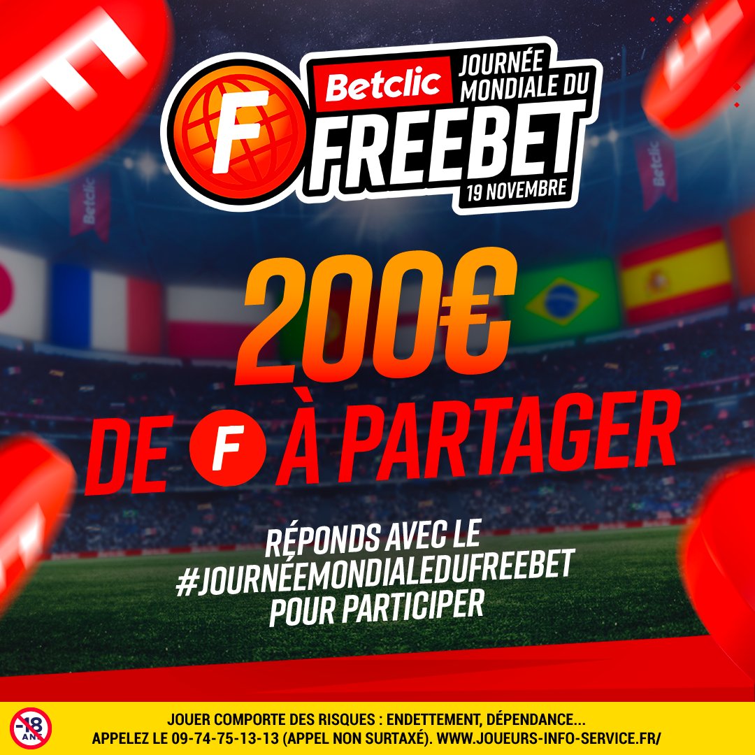 🤩 On y est enfin ! A partir de demain, 32 équipes se disputeront le titre ultime.

🎯 En 1998, contre quelle nation Thuram avait-il inscrit son mythique doublé ? 

🍀 Réponds avec le #JournéeMondialeDuFreebet, 10 x 20€ de Freebets à gagner !