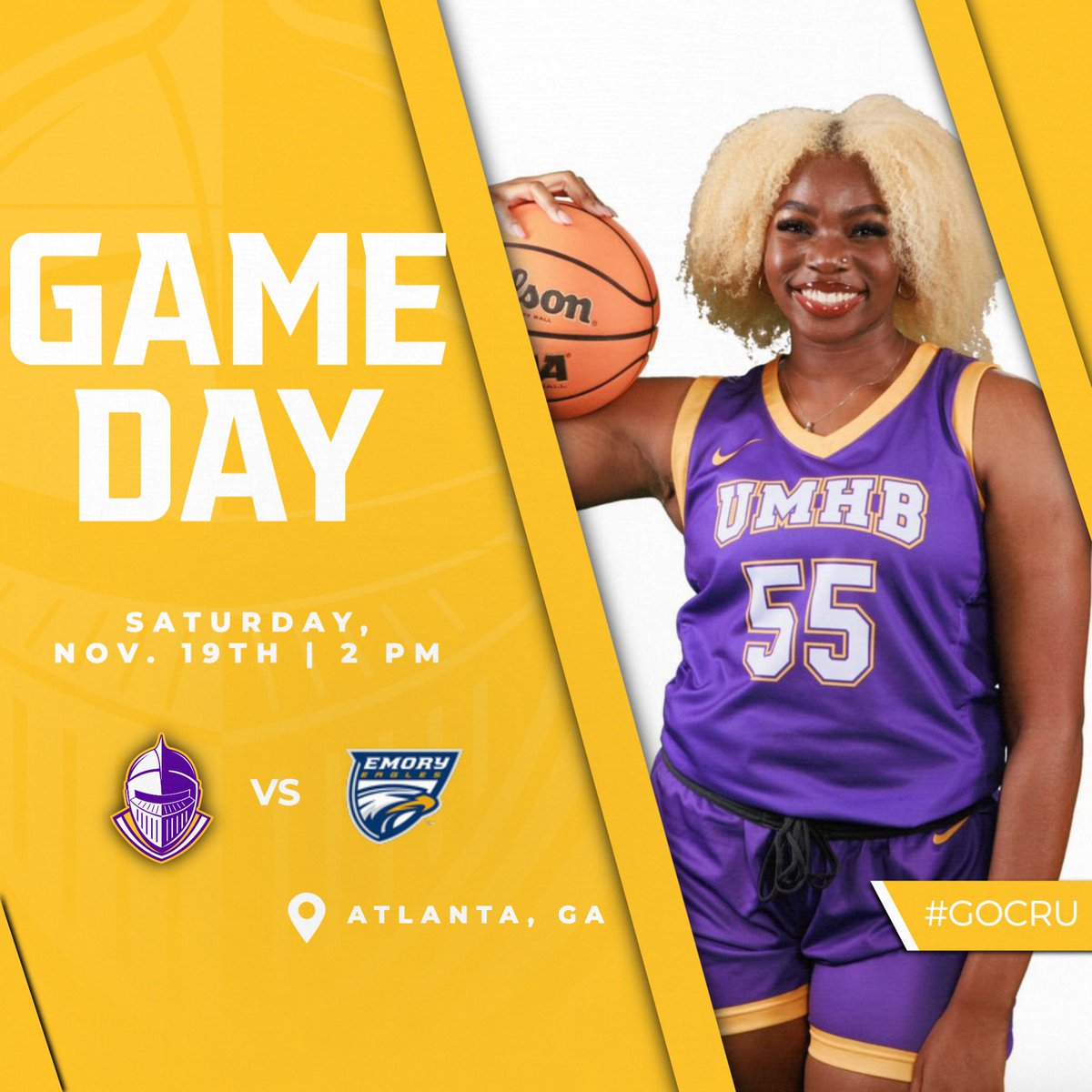 cruwomenshoops's tweet photo. ⚡️GAME DAY⚡️

🏀 | Emory University
⏰ | 2 PM
📍 | Atlanta, GA
📽 | https://t.co/MBoHJaIR4s
📶 | https://t.co/fgOFM9HK5n

#gocru https://t.co/J0uNy7FOLF
