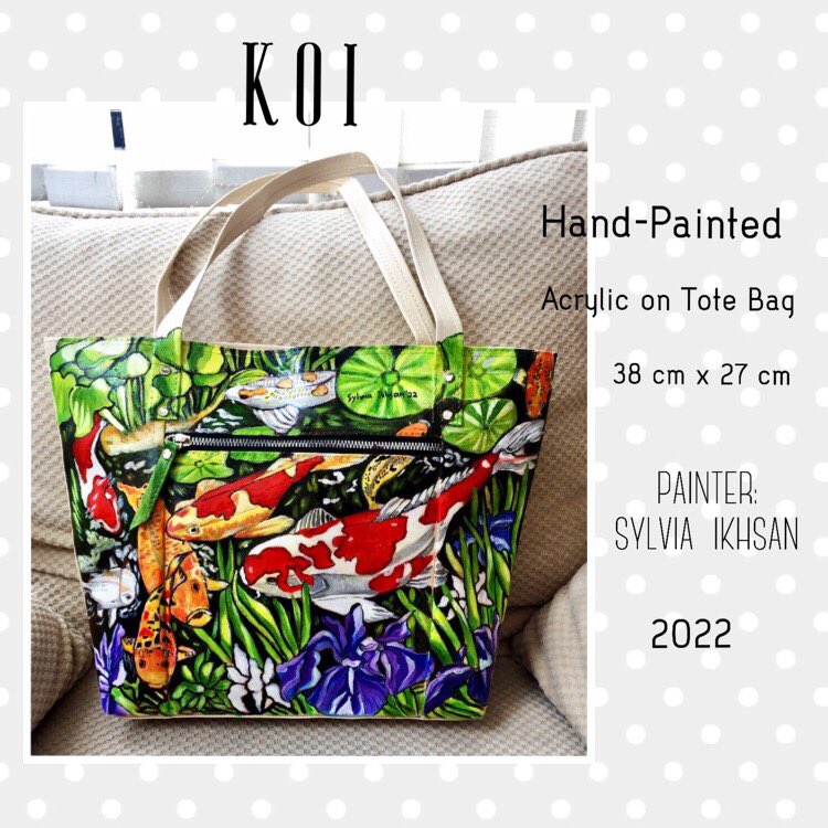 SYLVA_SERENADE's tweet photo. My acrylic painting on tote bag. #sylviaikhsanpainting https://t.co/2nkVKnKrc2