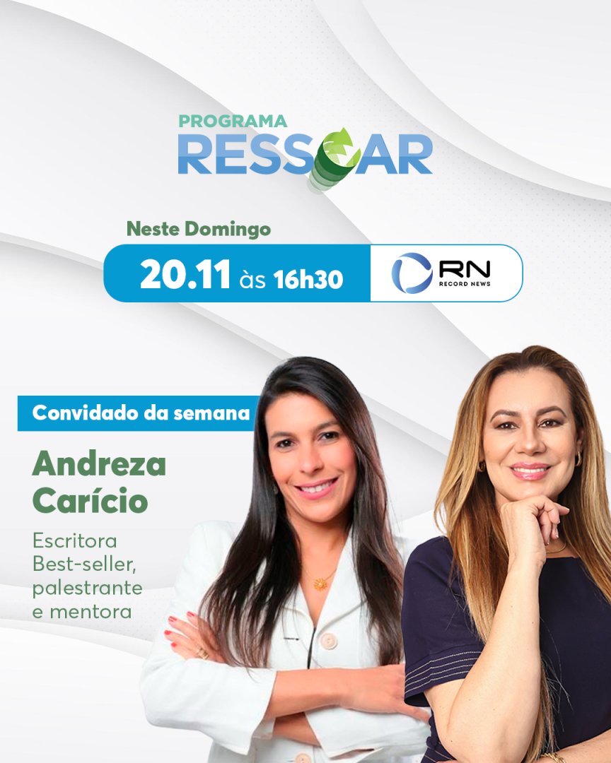 _wmbmarketing's tweet photo. A nossa convidada incrível do #ProgramaRessoar deste domingo é a Andreza Carício, tabeliã, escritora, treinadora emocional e espiritual. 

Apresentado pela nossa presidente @ioniceoficial, esse bate-papo será bem evoluído, emocionante e cheio de histórias de superações. https://t.co/wXdUkNqC1Z
