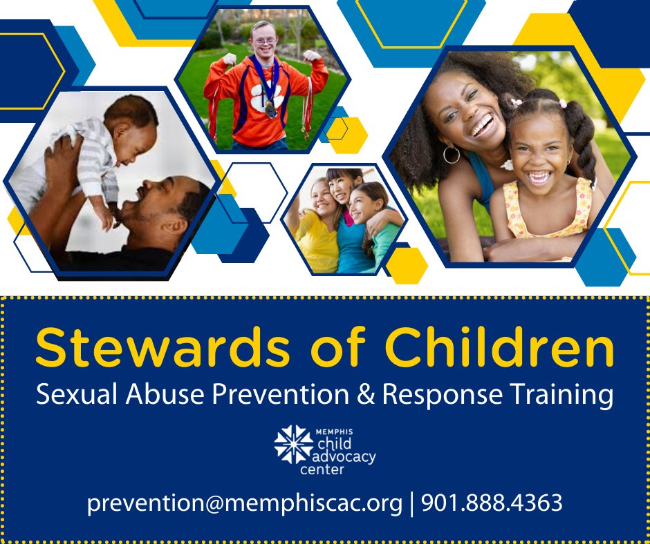 Today Is World Day for Prevention of Child Abuse. Take action by attending our Stewards of Children sexual abuse prevention class. The next free, virtual class is Wed, Dec 7, from 1-3:30 pm. Register with Lauren at lkissinger@memphiscac.org or 901.888.4301. #StewardsofChildren