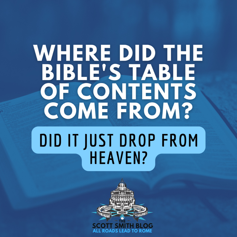 scottsmith8100's tweet photo. Where did the #Bible come from? Most Bible-loving Christians can't answer this! Yet it destroys the idea of Sola Scriptura, because (1) Luther and Calvin *removed* books from the Bible, AND (2) the Bible is the fruit of the Tradition 😱😱 of the Catholic Church. Yikes!!