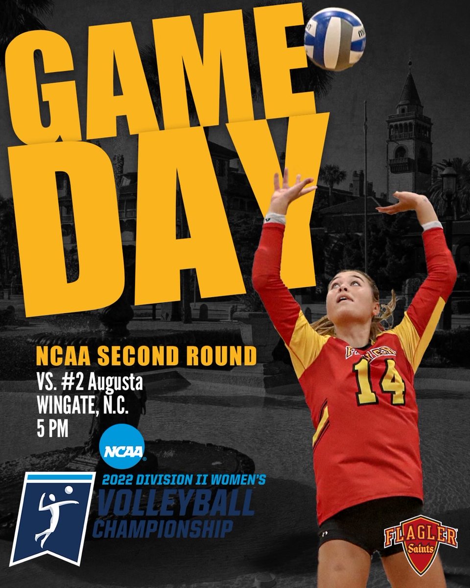 FlaglerSports's tweet photo. ROUND 2️⃣
🆚#2 Augusta
📍Wingate, N.C.
⏰5 p.m.
📊https://t.co/gpCXj1RyJ5
🎥https://t.co/sz5TF3p4dZ
#GoSaints x @FlaglerVB https://t.co/62tiUNYnfw