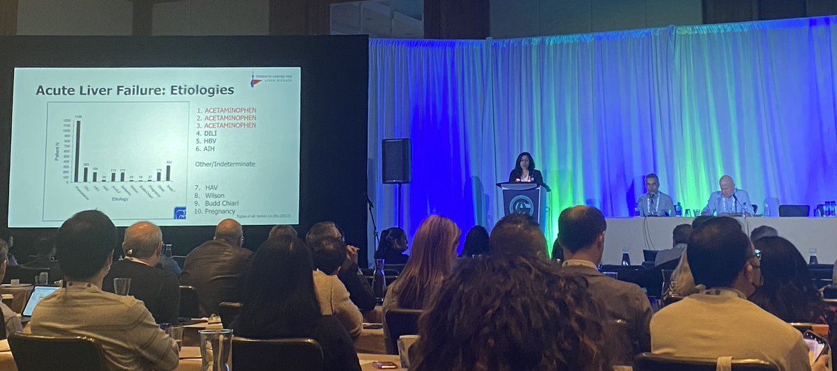 Great learning from Dr. Gulamhusein @DrAliyaMD reminding us that Tylenol, Tylenol and Tylenol 💊 is on the ddx for acute liver failure and about the importance of steroids in AIH prior to the onset of encephalopathy. #OAG22