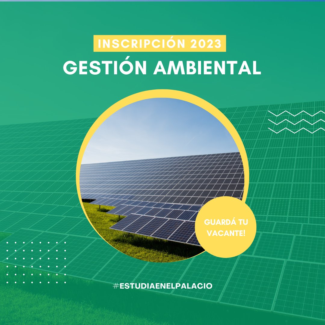 ⚠¡SEGUIMOS INSCRIBIENDO! ⚠

¿Todavía no te anotaste? Conocé nuestra carrera de ♻Gestión Ambiental♻ y animate a ser un profesional con herramientas y conocimientos para abordar problemas ambientales.

Guardá tu vacante en 👇
futrasafode.org

#EstudiaEnElPalacio