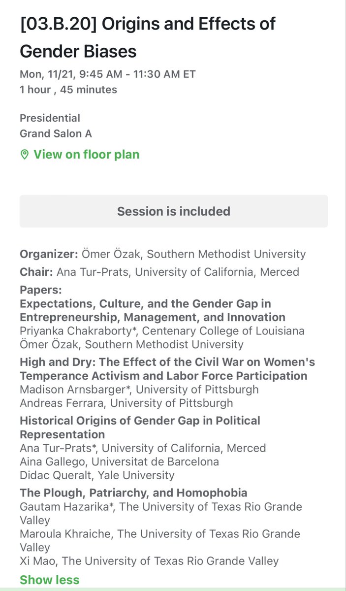 Ömer Özak (@omerozakecon) on Twitter photo #SEA2022 if you are interested in the Origins and Effects of Gender Biases join our amazing session with <a href="/witspar/">Priyanka Chakraborty</a>, Maddison Arnsbarger, Ana Tur-Pratts, and Gautam Hazarika #SEA2022 if you are interested in the Origins and Effects of Gender Biases join our amazing session with <a href="/witspar/">Priyanka Chakraborty</a>, Maddison Arnsbarger, Ana Tur-Pratts, and Gautam Hazarika
