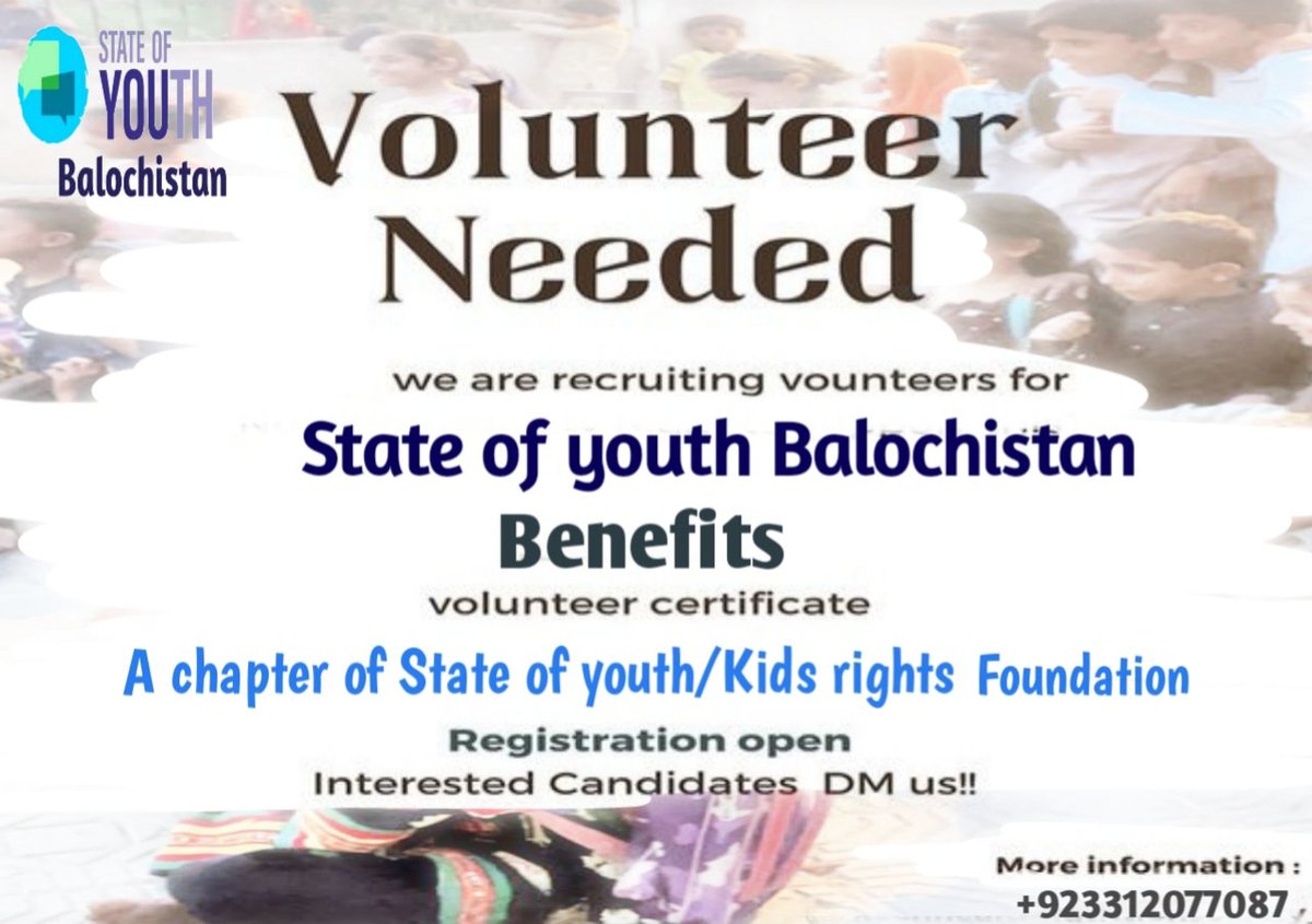 stateofyouthBal's tweet photo. For more details
Contact:+923312077087
@stateofyouthBal 
@KidsRights https://t.co/vlisyp8REn