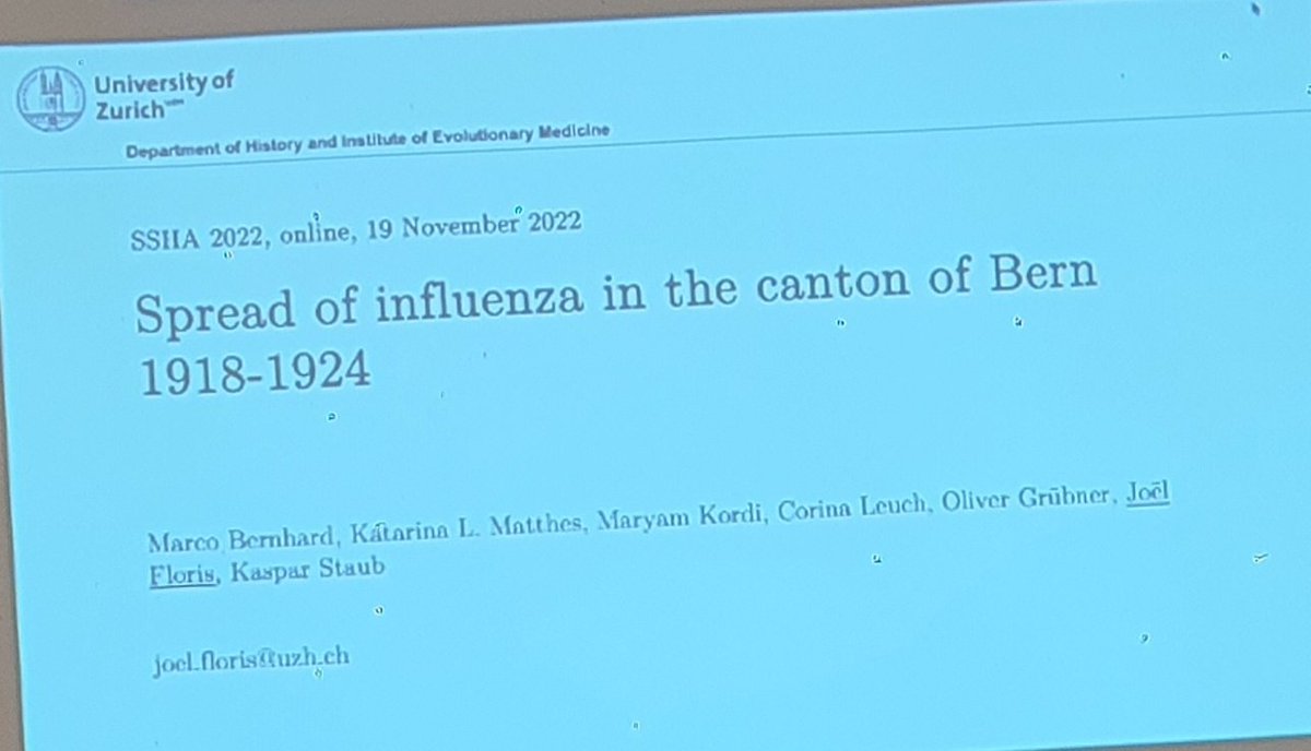 Demografia_CSIC's tweet photo. Now at #SSHA22 #Chicago @socscihist

#1918 #influenza in #Switzerland with @KasparStaub team @ERC_Research 

Great work as usual. https://t.co/b5M1mYHlfc
