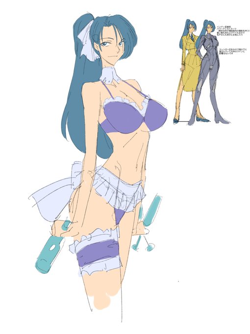 松戸さん、イメージギャップを狙ってメイド風水着で描いてみました。 