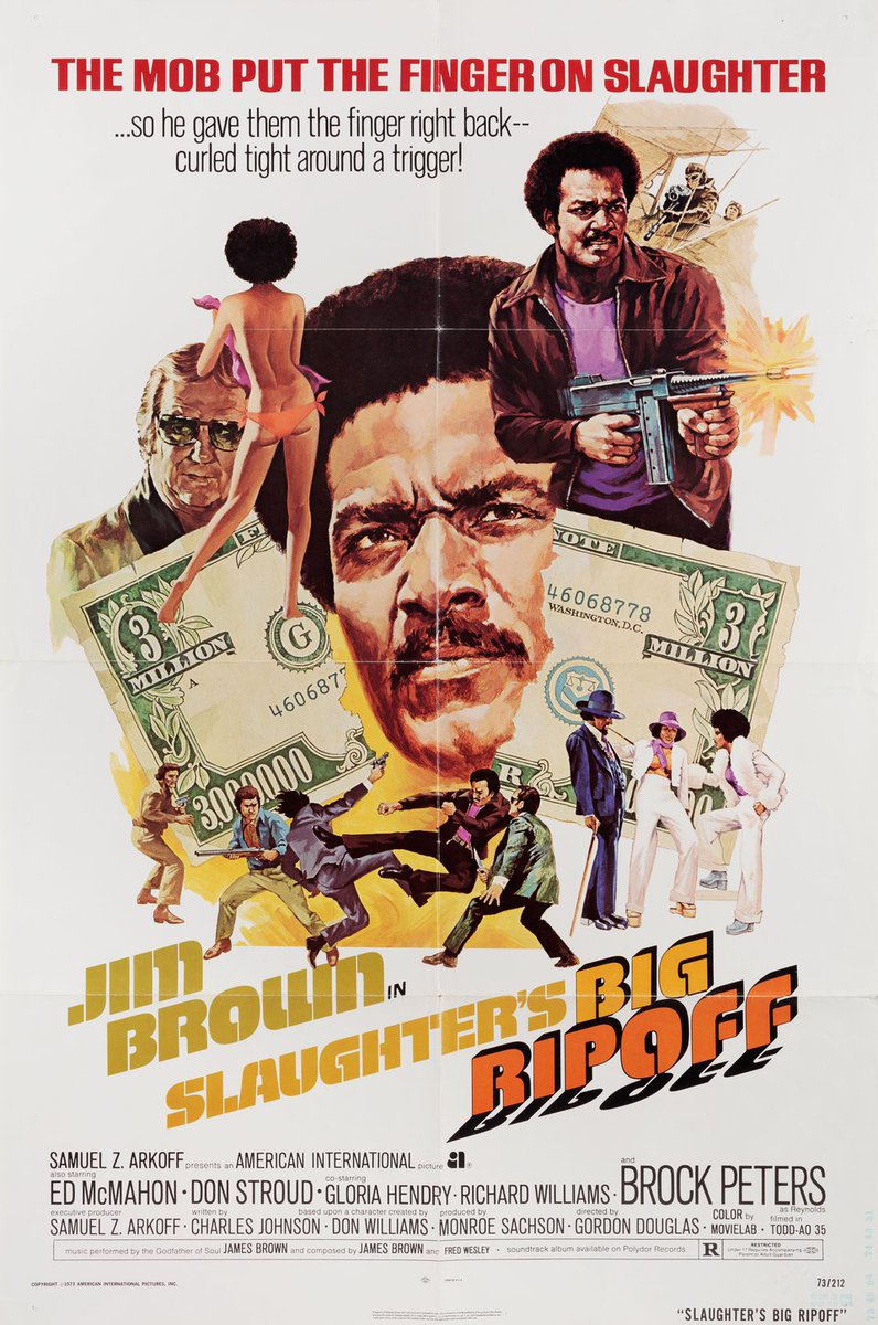 USA movie poster for #SlaughtersBigRipOff (1973 - Dir. #GordonDouglas) #JimBrown #DonStroud #GloriaHendry