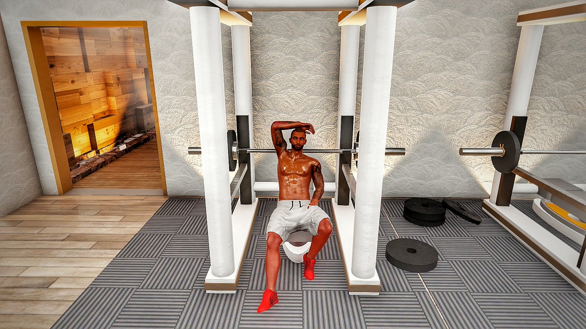 Jerome3dx's tweet photo. After a holiday full of eating and drinking, it's time to work it off. Back to the gym I go! #gymrat #sweat #burnitoff #3xchat #virtualphotography https://t.co/xD5jTBQJbD