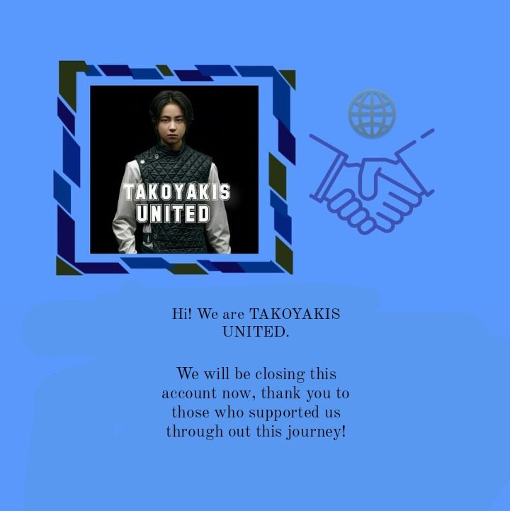 TKYKUNITED's tweet photo. Hi! We are TAKOYAKIS UNITED. 

We are now closing this fanbase. It was a great experience doing efforts for #andTEAM_Taki and takoyakis! Unfortunately, we no longer handle or work for TKYKUNITED, but we thank you for the support you've given us! May we all have great year! https://t.co/ai59P0BlgA