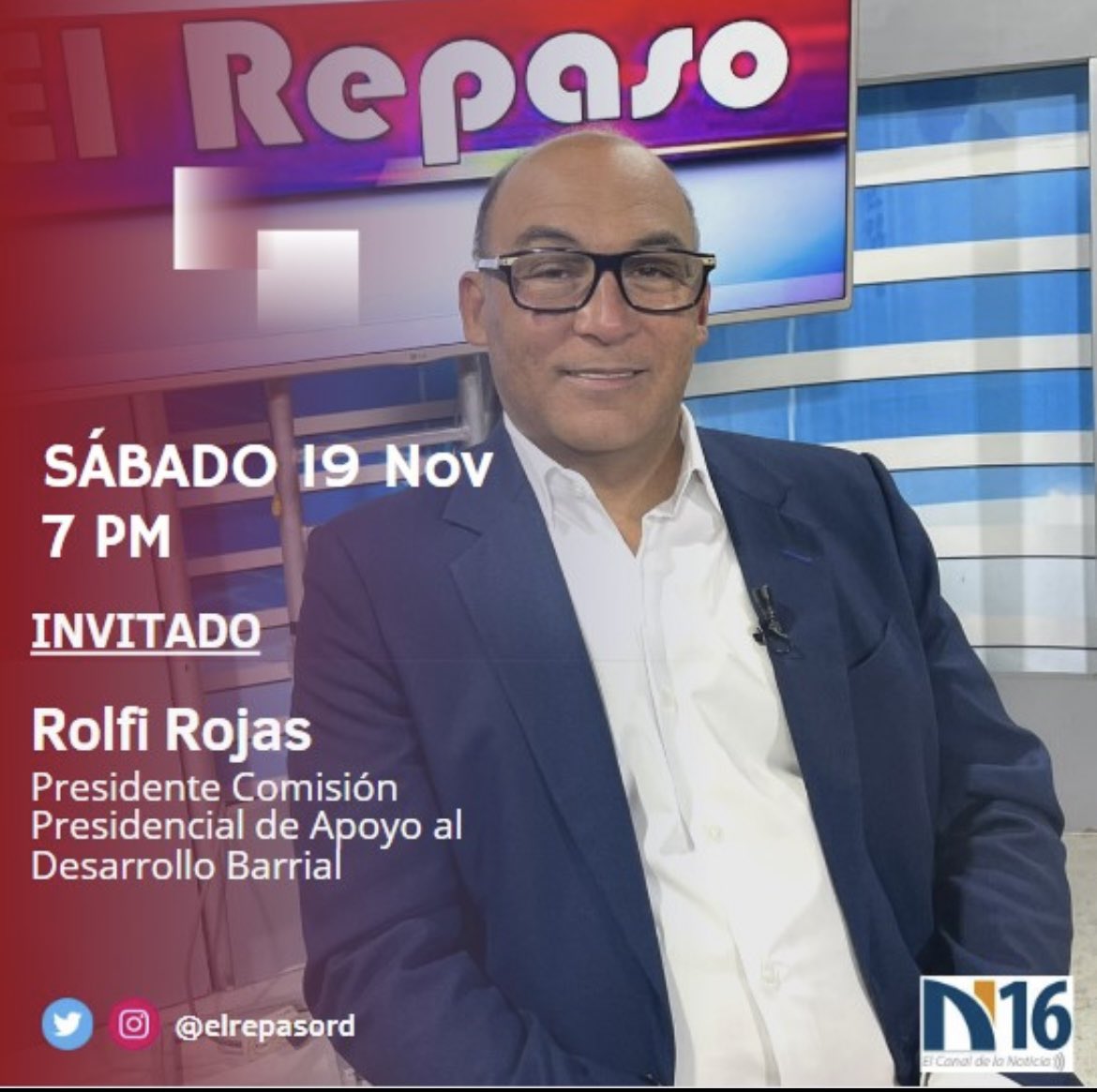 ElRepasoRD's tweet photo. Recibimos hoy a @Rolfi_Rojas , #titular de   la @CPADBRD  para #repasar el trabajo que desarrollan a favor de los sectores más vulnerables. https://t.co/ekeE4pgNfF