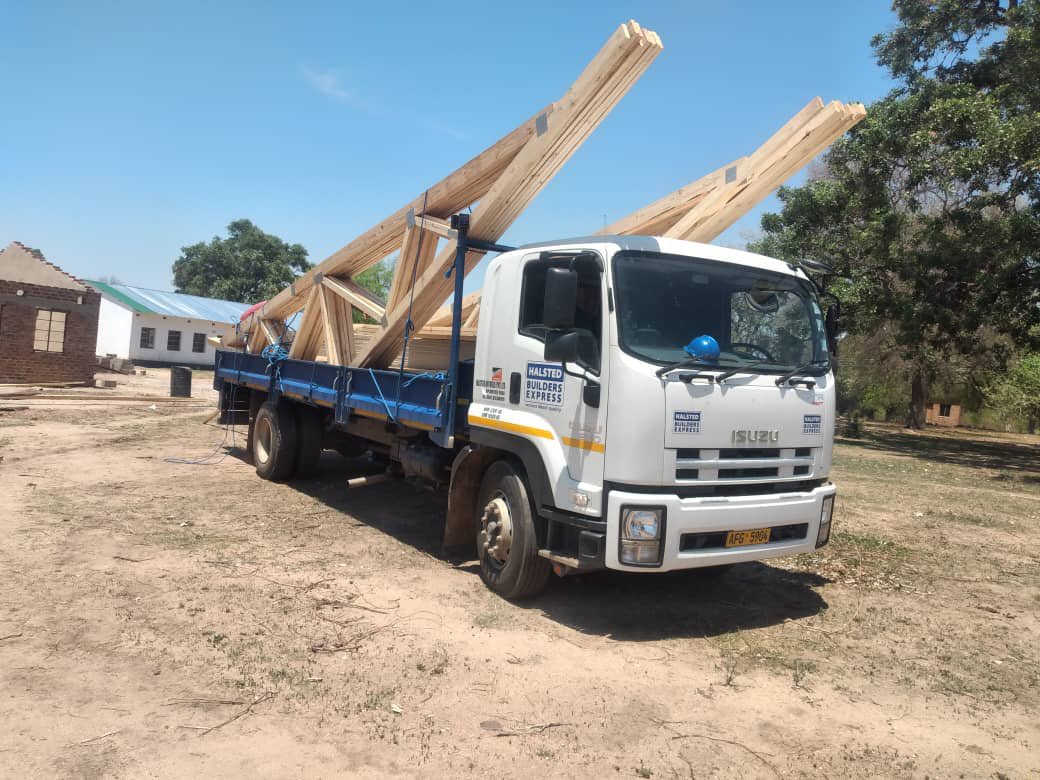 We are almost there! The roofing material is here. The work continues! Next term two classes will move from the open to a safe and secure learning environment! Thanks to Halsteds for delivering on time.