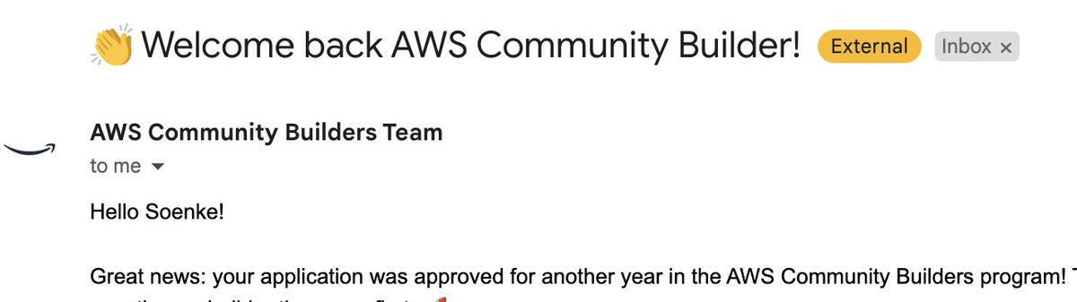I've been an AWS Community Builder from the very beginning of the program, and I am happy that my status got renewed!