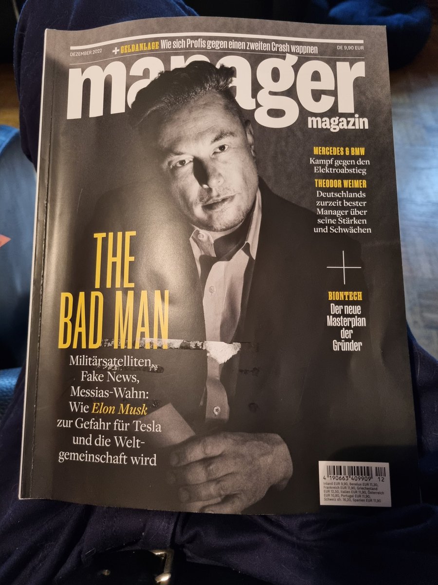 Morgenlektüre zu <a href="/elonmusk/">Elon Musk</a>. Lesenswert. Bemerkenswerte Aufmachung für #ManagerMagazin.