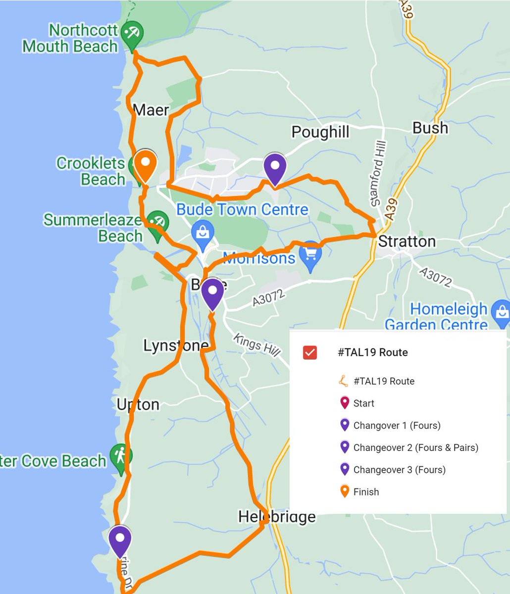 talanstrust's tweet photo. Here's the route! #Charity #TalanTrust #Bude #Tal19 https://t.co/QsI2MlDM0Y