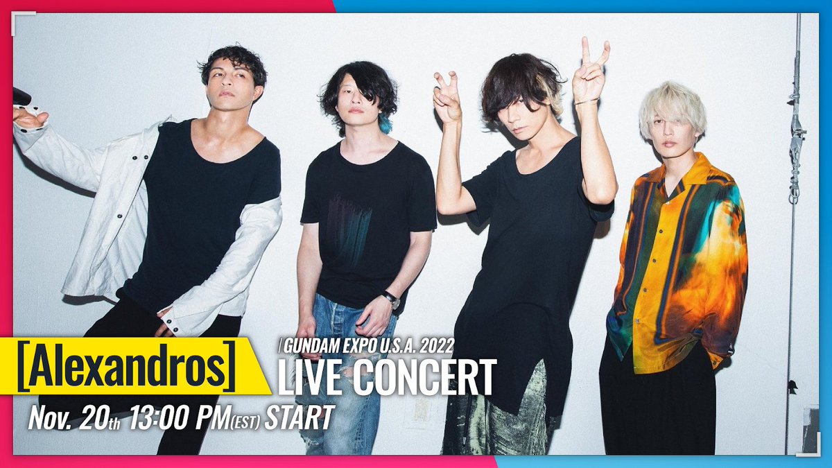 animenyc's tweet photo. NEW GUEST! #AnimeNYC is excited J-Rock band [Alexandros] will perform a FREE CONCERT on Sunday as part of #GundamExpoUSA! Enter by 1 PM today to win free tickets!

🎵 https://t.co/5MQLE0aFv2 https://t.co/EjaI8iLSrx
