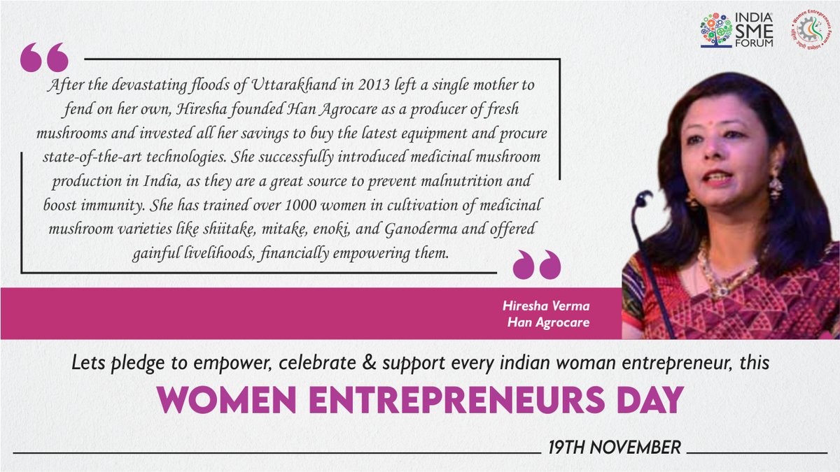 SMEForumIndia's tweet photo. 19th November 2022 is Women's Entrepreneurship Day.
Let's pledge to empower, celebrate and support women entrepreneurs and share the stories and experiences of those that are successful.
If they can do it.. so can you!!

#womenentrepreneur #womenempowerment #womenentrepreneurs https://t.co/2z4JnMGHHj