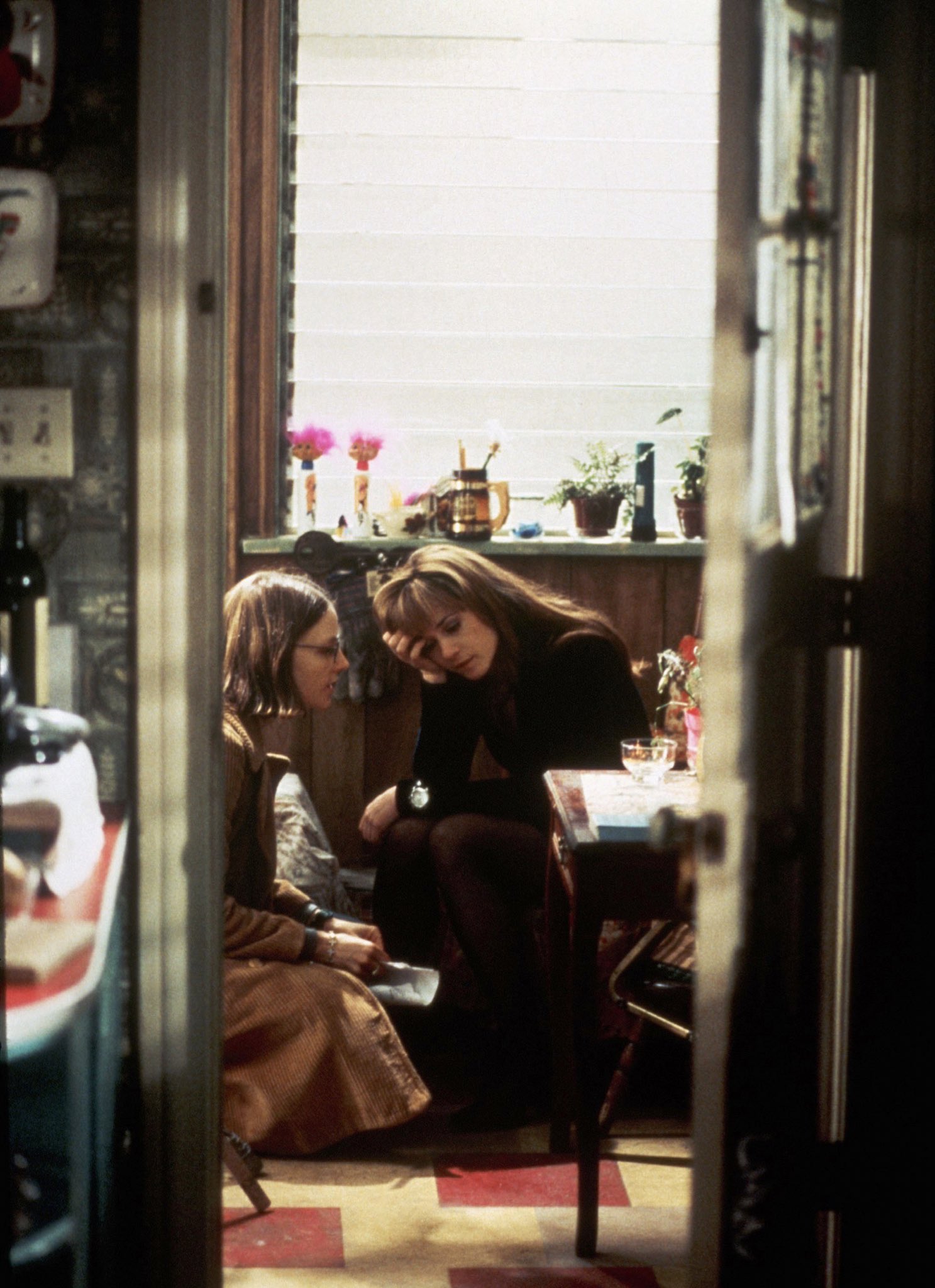 Happy Birthday, Jodie Foster  with Holly Hunter on the set of Home for the Holidays, 1995 