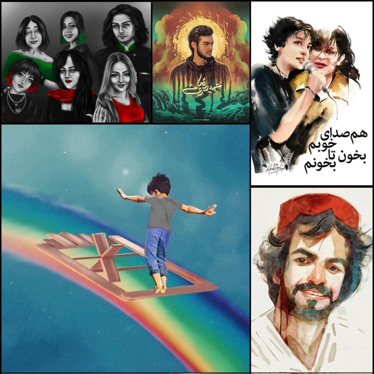 zozopn's tweet image. باورتان میشد روزی برسد که یک آتئیست با شنیدن «به نام خداوند رنگین کمان» طوری زار گریه کند که هیچ شیعه ای برای حسینِ علی اشک نریخته است؟
کلماتمان دیگر کلمه نیستند.جمله ها هرکدام یک آدمند.آدمی با هزار قصه و رنج و لبخند.
#کیان_پیرفلک 
#مهسا_امینی