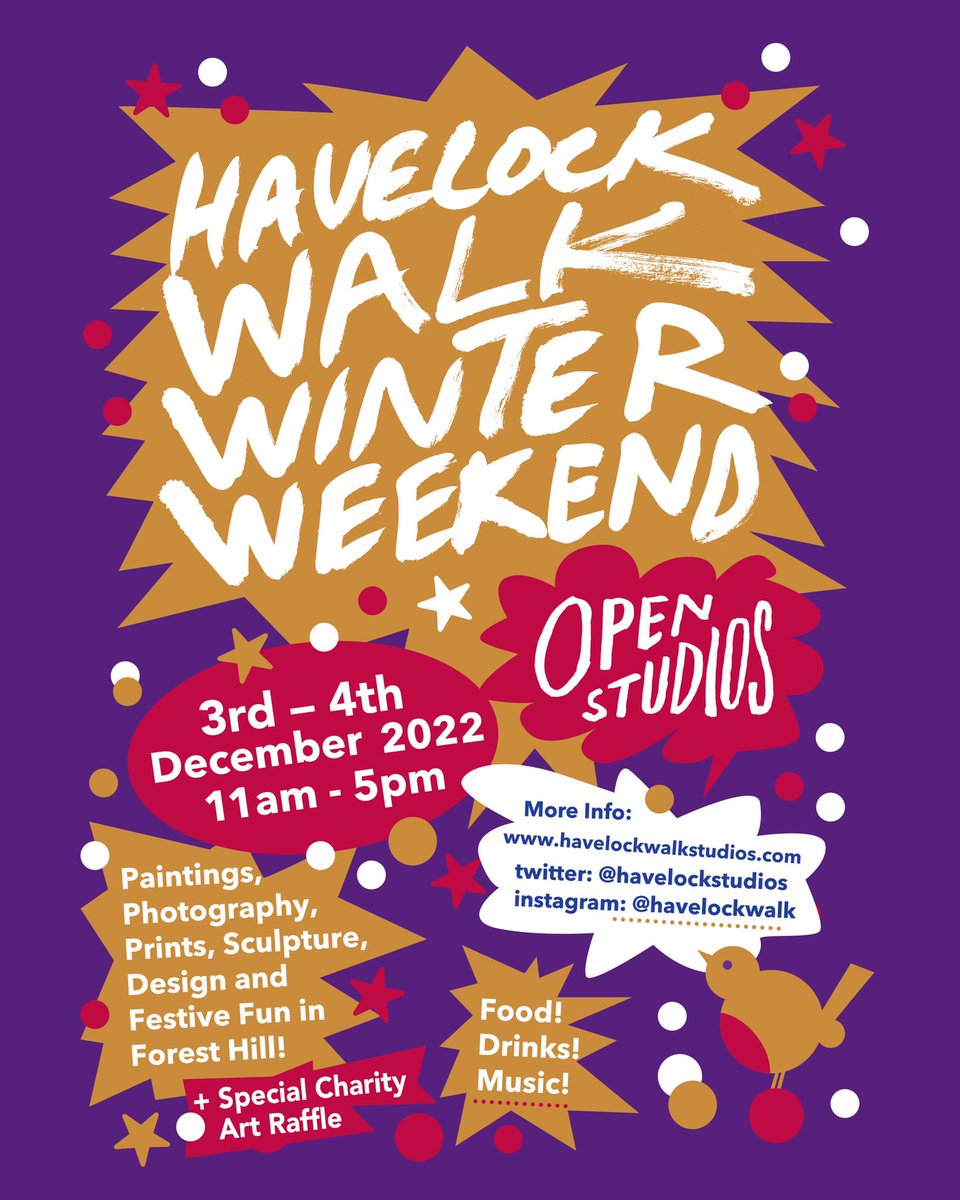 Safe the date! 
Our winter Open Studios are on first weekend of December! 
Open on both days 11am-5pm
#foresthill #openstudios #se23