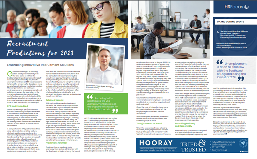 #recruitment Predictions for 2023 - Embracing Innovative Recruitment Solutions

C2S Official Partners <a href="/hoorayworks/">HOORAY Recruitment</a> share their insights &amp; thoughts about recruitment in the NEW <a href="/Circle2Success/">Circle2Success</a> Business Magazine, out on WEDNESDAY!!!

Register for your copy circle2success.com/c2s-business-m…