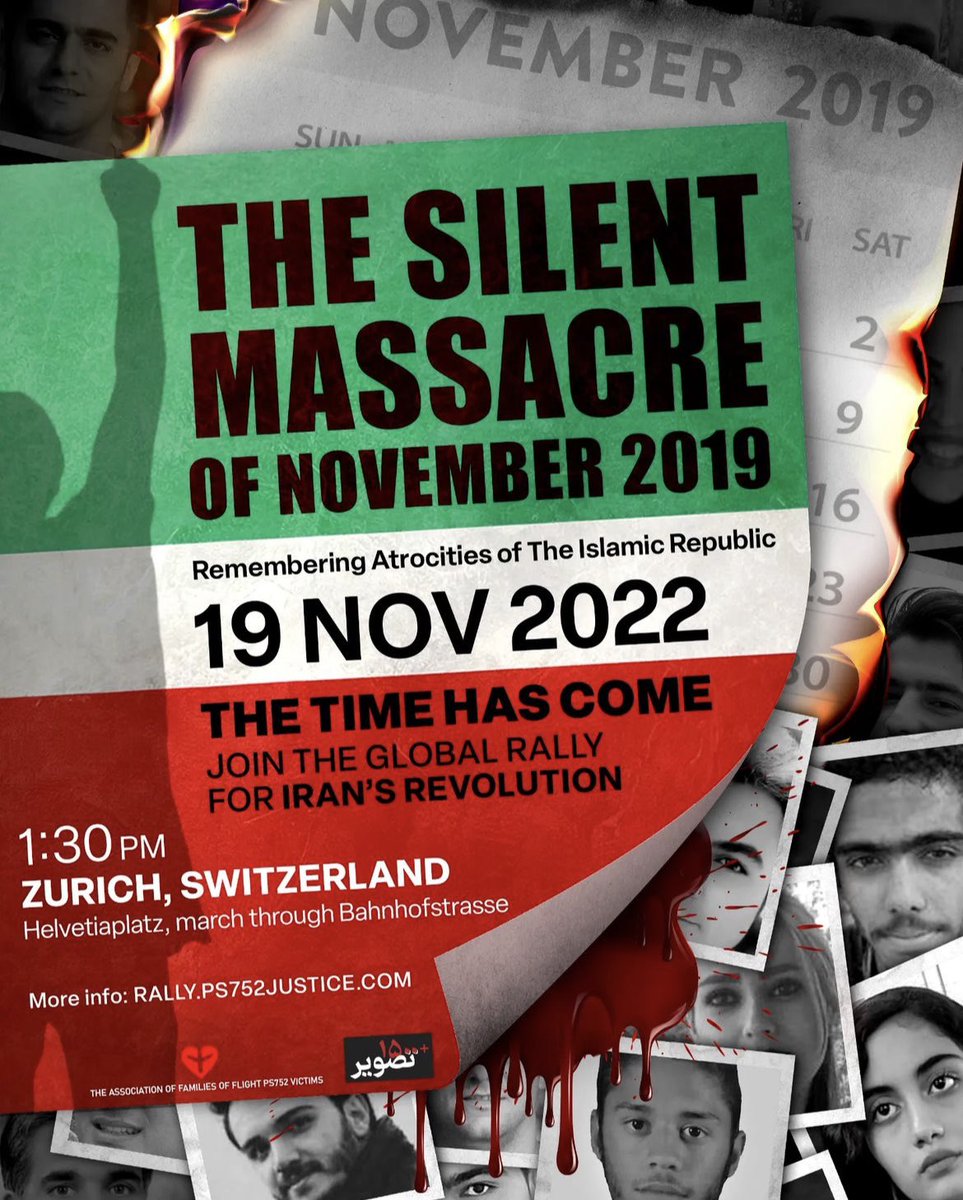 Shima Rajabali (@shima_rj) on Twitter photo Join us for #Woman_Life_Freedom 
In memory of #bloodynovember2019 The entire world will chant for Iran today.
In Switzerland:
Saturday, Nov. 19
Zurich at 13:30
Helvetiaplatz
Geneva at 14:00
 Palais Wilson
Lausanne at 14:30
Place de la Riponne
#freedomrallyforiran Join us for #Woman_Life_Freedom 
In memory of #bloodynovember2019 The entire world will chant for Iran today.
In Switzerland:
Saturday, Nov. 19
Zurich at 13:30
Helvetiaplatz
Geneva at 14:00
 Palais Wilson
Lausanne at 14:30
Place de la Riponne
#freedomrallyforiran