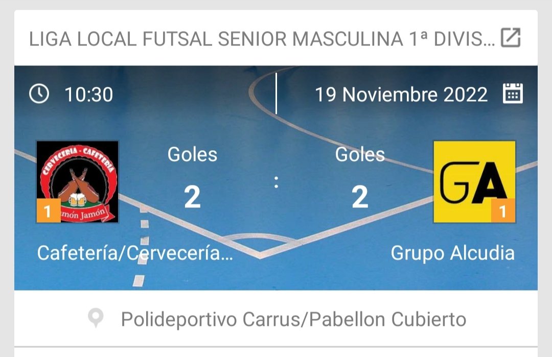 𝐉𝐎𝐑𝐍𝐀𝐃𝐀 𝟕 | Reparto de puntos en un duelo directo ante un rival parejo eñy muy exigente.

Auténtico partidazo que pudo ganar cualquiera de los dos equipos y que termina empate, 2-2, contra Cafetería Jamón Jamón. Gran trabajo de todos.

⚽⚽ Carlos 

#VamosAlcudia