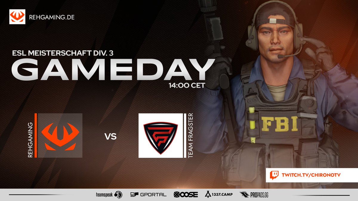 REH Gaming 🦌 (@rehgaming) on Twitter photo In gut einer Stunde geht es für unser CS:GO Main Team in der #ESLMeisterschaft in den Playoffs zur Rele 2-3 gegen <a href="/FragsterTeam/">Team Fragster</a> ran! 🔥🔥🔥
⏰ 14:00 CET
🆚 <a href="/FragsterTeam/">Team Fragster</a>
📺 twitch.tv/chironotv
👥Lineup:
<a href="/JoeCS10/">Joe</a>
<a href="/flnCSGO/">Pascal Fischer</a>
<a href="/SyXcsgo/">SyX</a>
<a href="/Nipie_Nico/">Nipie | Nico</a>
@Blacki9326 In gut einer Stunde geht es für unser CS:GO Main Team in der #ESLMeisterschaft in den Playoffs zur Rele 2-3 gegen <a href="/FragsterTeam/">Team Fragster</a> ran! 🔥🔥🔥
⏰ 14:00 CET
🆚 <a href="/FragsterTeam/">Team Fragster</a>
📺 twitch.tv/chironotv
👥Lineup:
<a href="/JoeCS10/">Joe</a>
<a href="/flnCSGO/">Pascal Fischer</a>
<a href="/SyXcsgo/">SyX</a>
<a href="/Nipie_Nico/">Nipie | Nico</a>
@Blacki9326