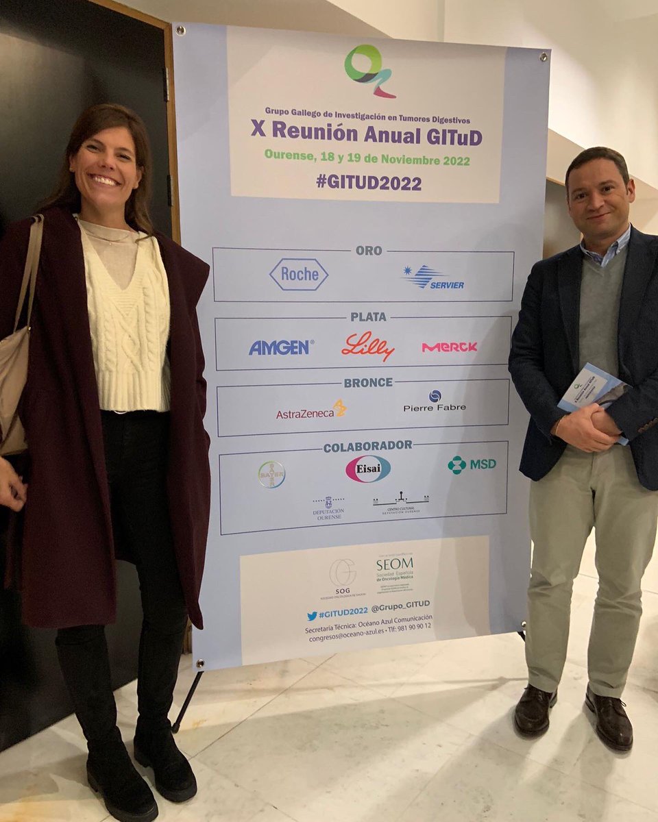 #GITUD2022 Se celebra en Ourense la X Reunión Anual GITuD. Los profesionales de la oncología digestiva gallega se reúnen para compartir las últimas novedades en cuanto a ttos en tumores digestivos. Servier colabora y asiste a este evento. 
 #WeAreServier #GITUD22