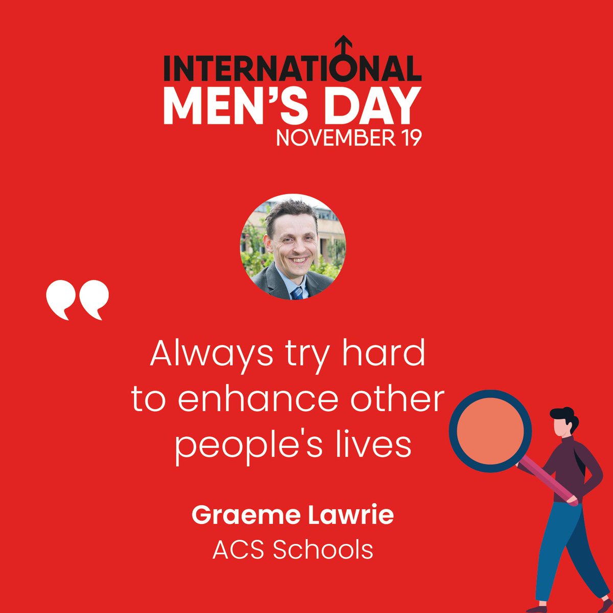 #InternationalMensDay, we asked international school community members to nominate a peer as one of their sources of inspiration. Paying it forward:@Graemelawrie84 says, 'Chris Yelf (@CLDFbrassband) inspires hundreds of students as a genuinely lovely man that puts others first'