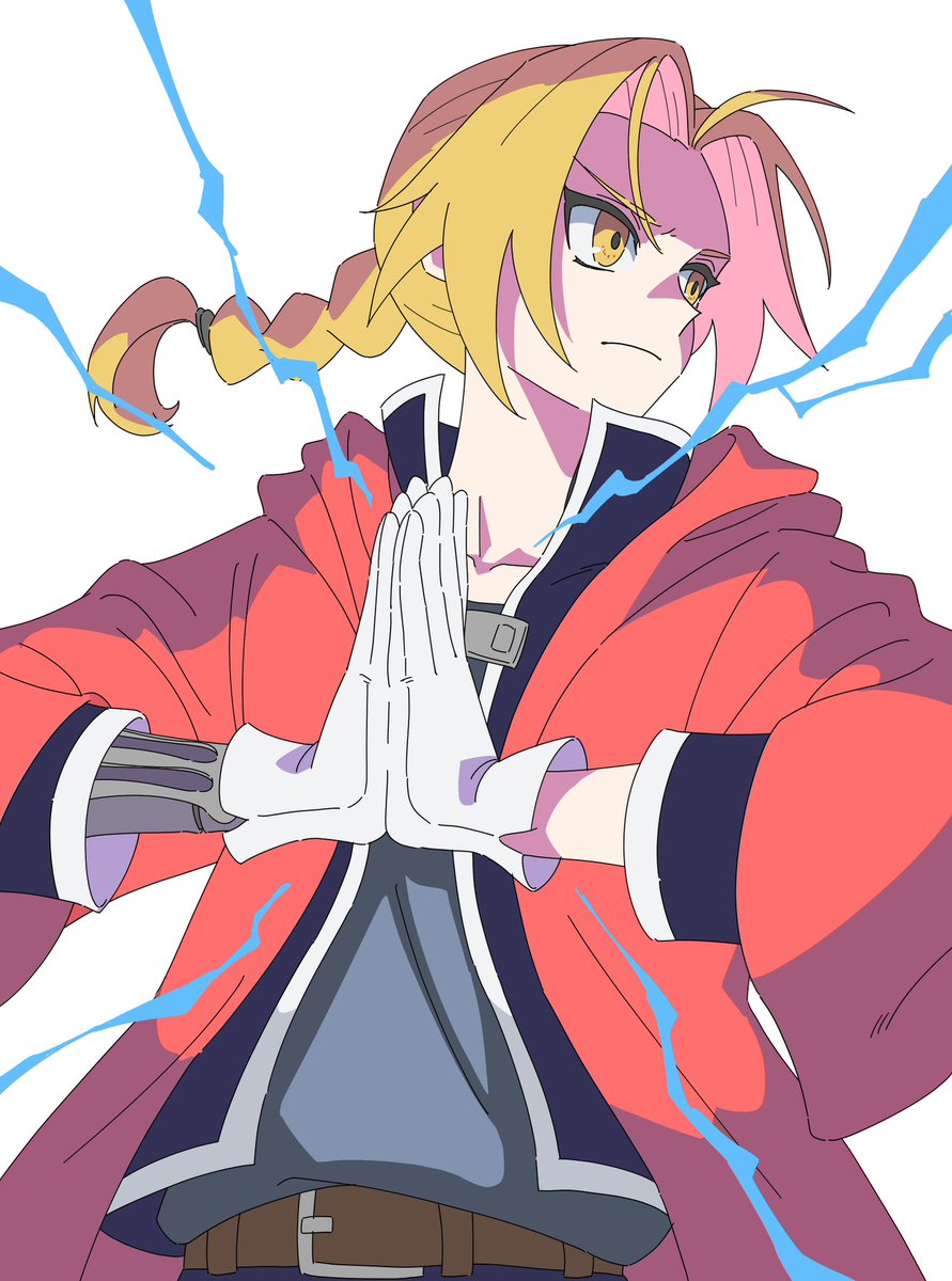 edward elric male focus blonde hair 1boy gloves braid solo yellow eyes  illustration images