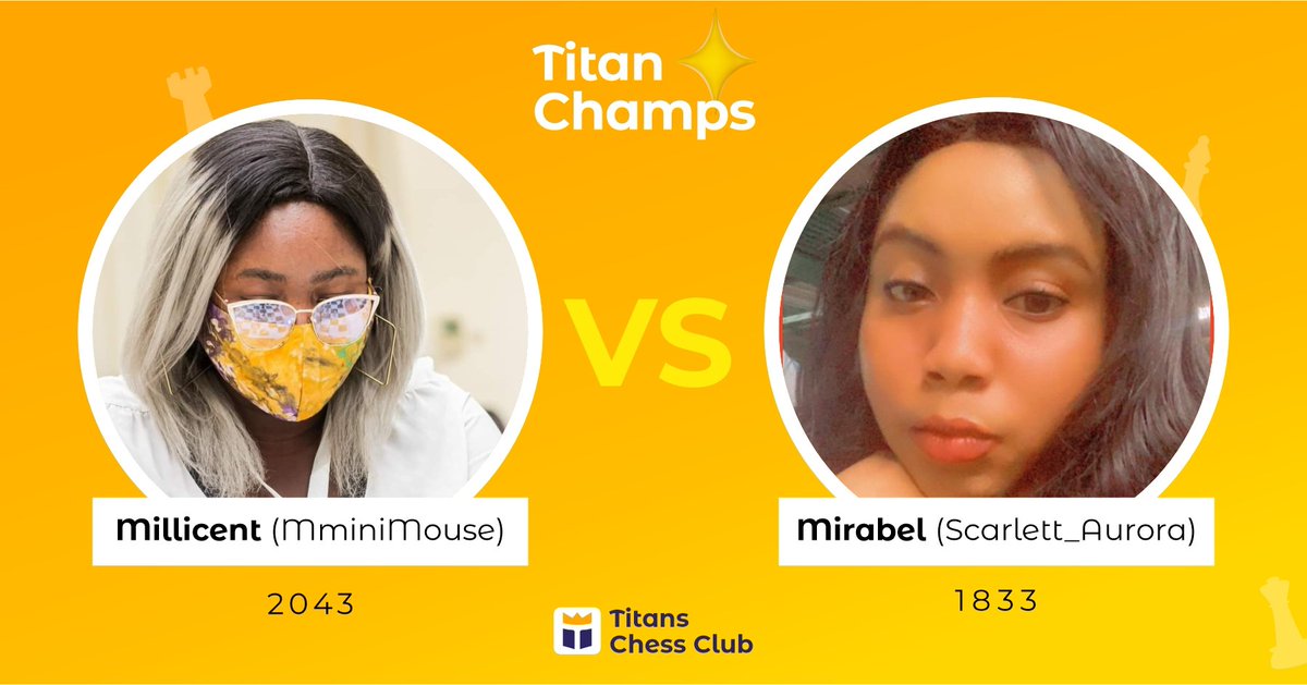 titanschessclub's tweet photo. Women Category 🔥

 7:00pm WAT 

#chess #chesstournament #titanschessclub #chesstitans #chesspunks #womeninchess #ChessChamps https://t.co/ZIS7GOfJnf
