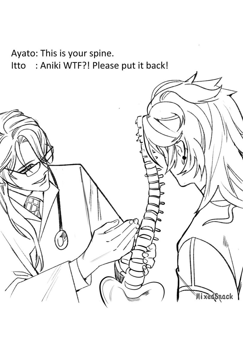 #Ayaitto Modern AU where Ayato becomes a doctor. #genshinimpactfanart 