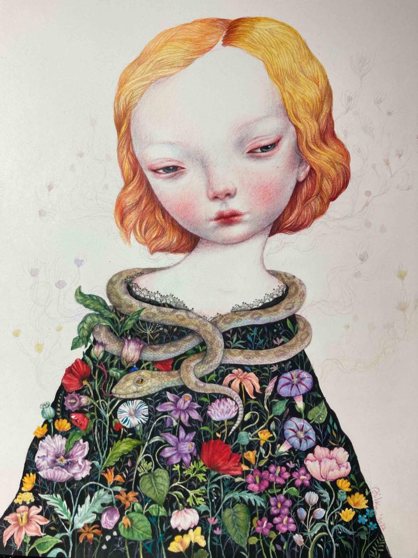 FousionGallery's tweet photo. The purest being becomes one with their environment: the main element of an alive garden inhabited by thousands of vibrant floral species with temptation always attentive, aware of her possibilities to claim her realm

Veleno
Dilka Bear, 2022

https://t.co/BfOty4Emlm @dilka_bear https://t.co/VvmRL3J1HH