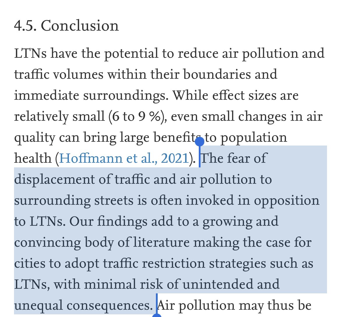 Opposition to Low Traffic Neighbourhoods is so often based on theory rather than data.

No one is saying every implementation is perfect and shouldn’t be carefully assessed, but this new research clearly shows LTNs can reduce pollution and traffic volumes, even on boundary roads.